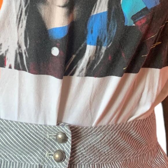 Cynthia Steffe Knee length Straight Ruffled New Prep Stripe Vintage Skirt Size 6 - Picture 5 of 12